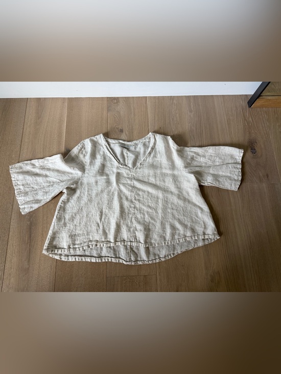 bryn Walker Tops - bryn Walker Natural Linen Tunic Top With Bell Sleeves